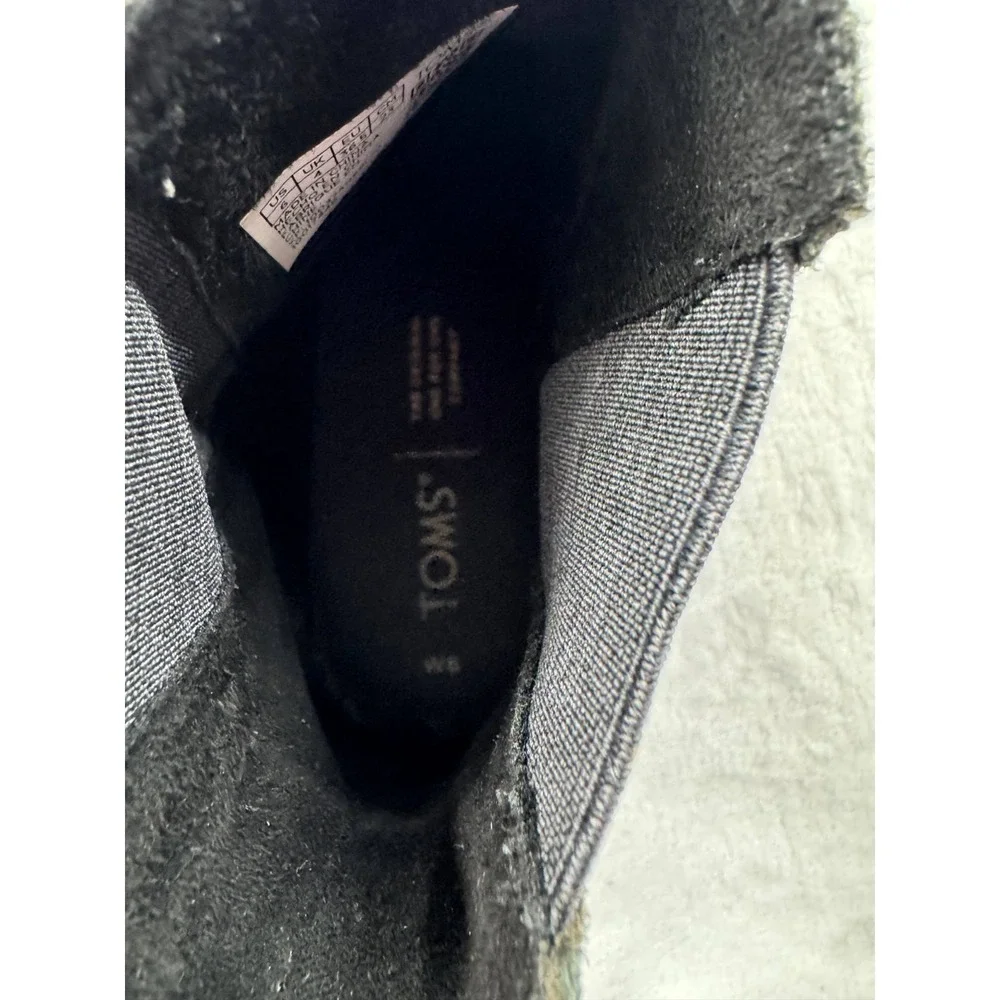 TOMS Cleo Chelsea Boot Women's 6 Black Suede Pull-On Ankle Round Toe Winter‎